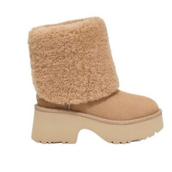 UGG Classic New Heights Cuffable Boot Genuine Shearling Platform Womens Size 9 E - Picture 4 of 14